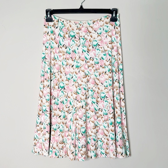 VINTAGE Diane Von Furstenberg Italy Skirt Blouse Set floral women size 12 - Picture 2 of 11